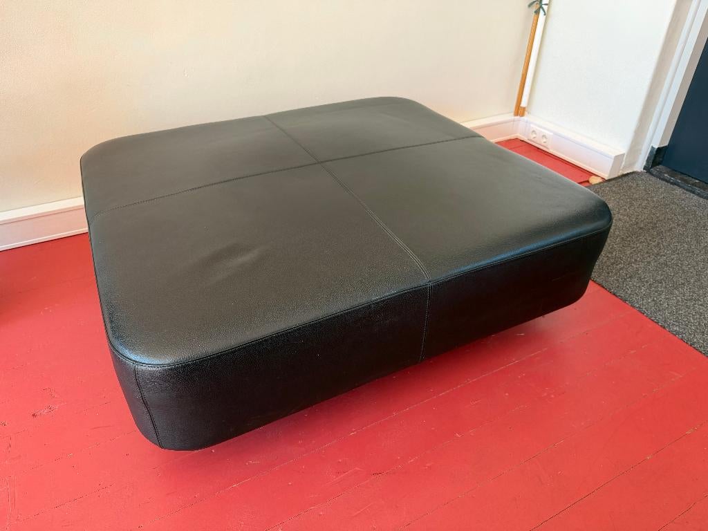 Leolux salontafel poef bruin leer, Ophalen, Overige materialen, Gebruikt, Klassiek