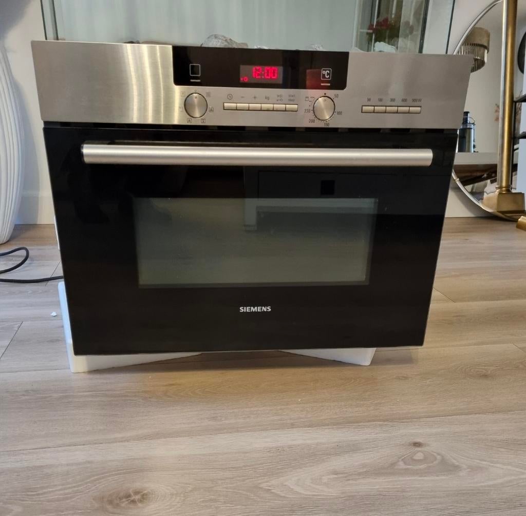 Siemens combi oven magnetron hetelucht grill, Gebruikt, Oven met grill, Inbouw, Draaiplateau
