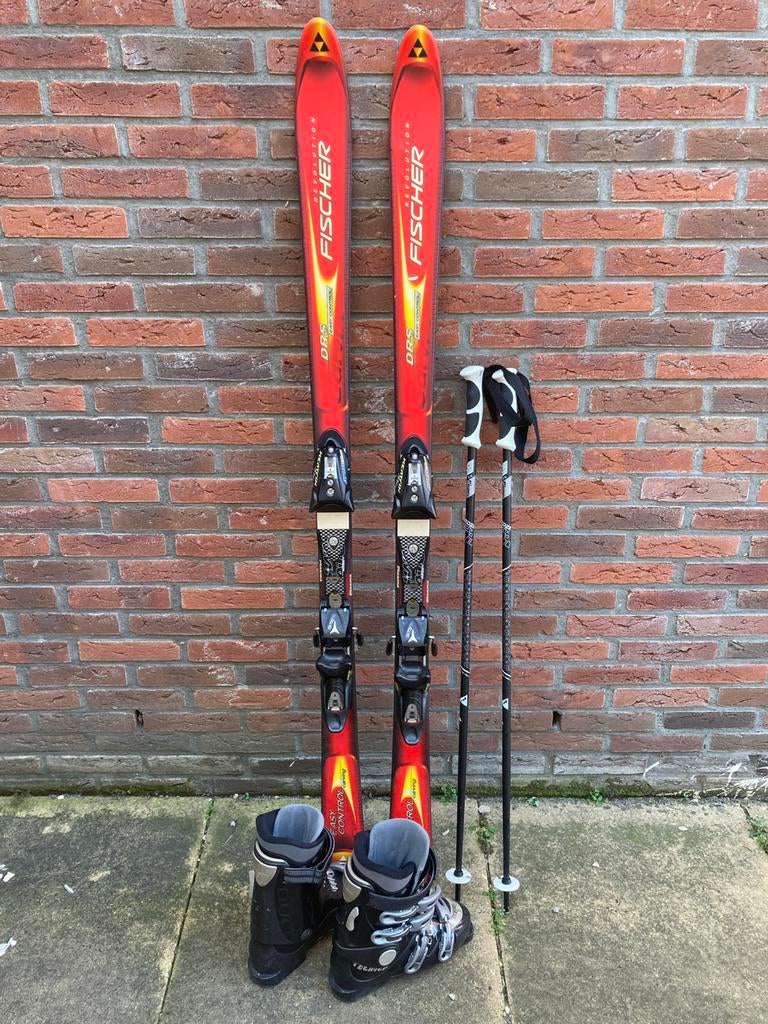 Complete set Fischer carve ski, skischoenen maat 37 compleet, Ophalen, 140 tot 160 cm, Fischer, Zo goed als nieuw