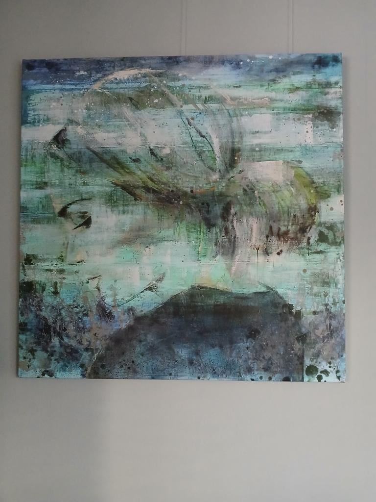 Mooi abstract schilderij met vrouw, Ophalen