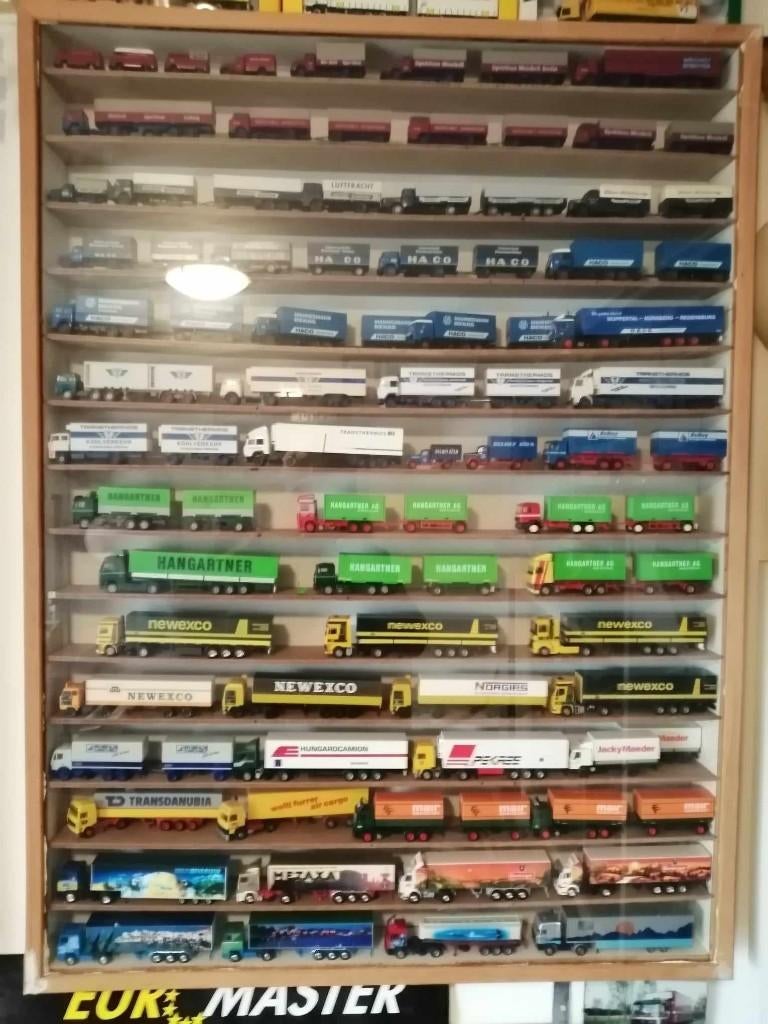 64 schaal 1op 87 modellen in kast in 1 koop, Ophalen, Zo goed als nieuw, Bus of Vrachtwagen