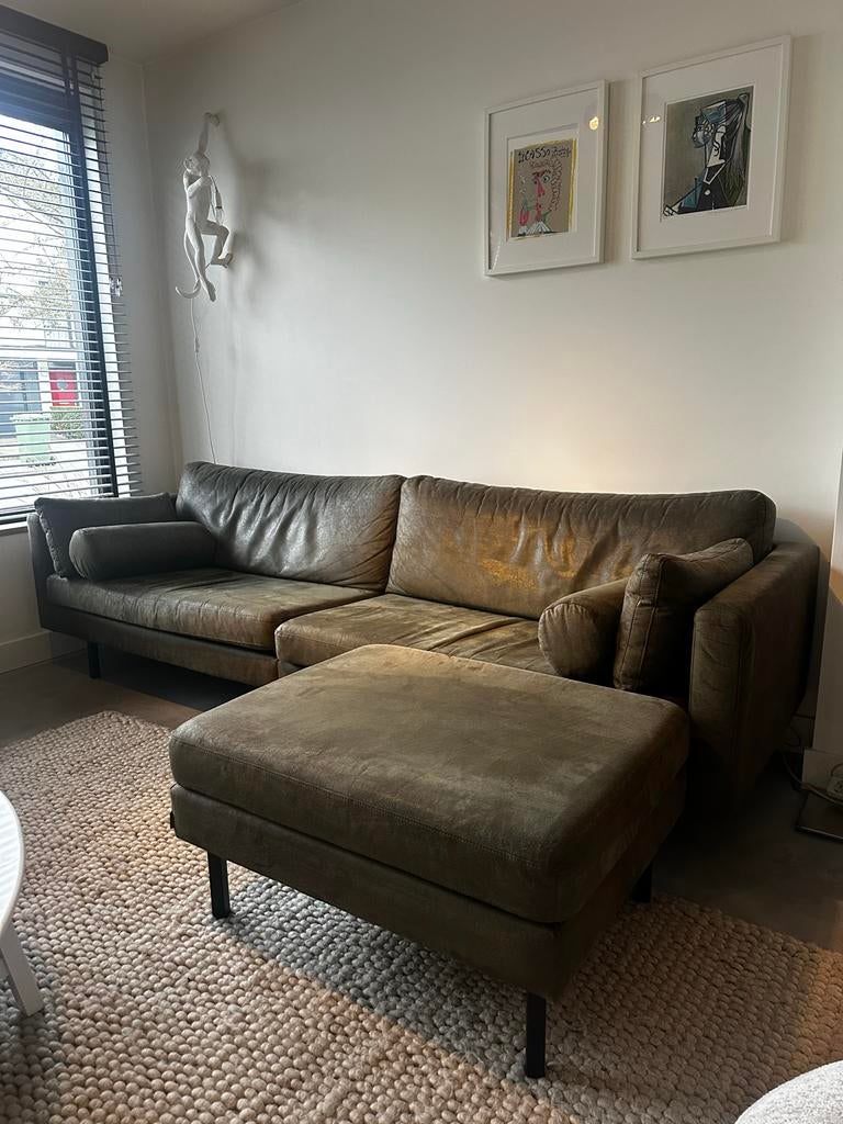 Sissy-boy Homeland 4-zitbank groen met hocker, Ophalen, 250 tot 300 cm, Gebruikt, 100 tot 125 cm