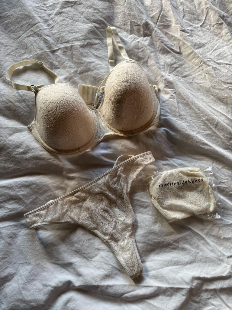 Nieuw Marlies Dekkers ivoorkleurig setje. Maat 85D/L., Marlies Dekkers, Verzenden, Overige kleuren, Setje