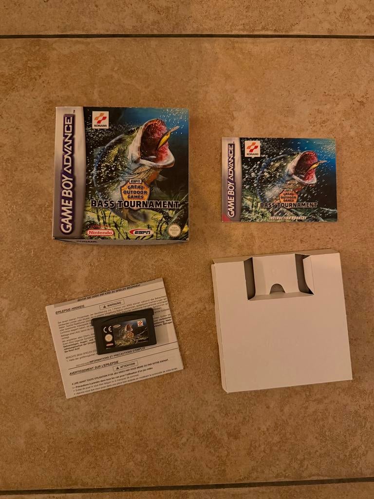 ESPN Bass Tournament Game Boy Advance (GBA) Compleet, 1 speler, Ophalen of Verzenden, Zo goed als nieuw, Vanaf 3 jaar