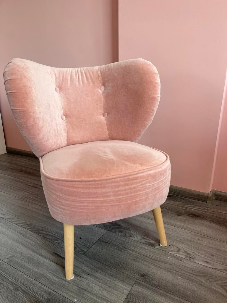 IKEA ROZE FAUTEUIL, Huis en Inrichting, Fauteuils, Ophalen, Minder dan 50 cm, Gebruikt, Minder dan 75 cm