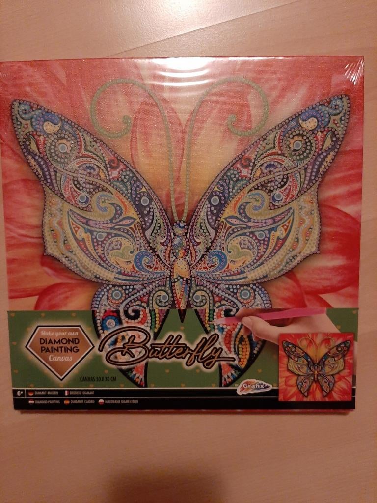 Nog nieuwe Diamond painting canvas van een vlinder, Ophalen of Verzenden, Nieuw, Knutselwerk
