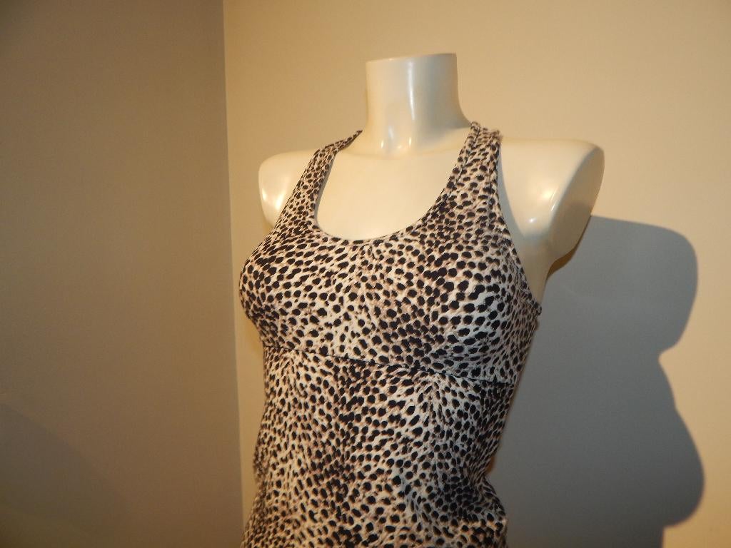 Deblon animal print top stretch kruis band goud label S/M, Overige kleuren, Verzenden, Deblon, Gedragen