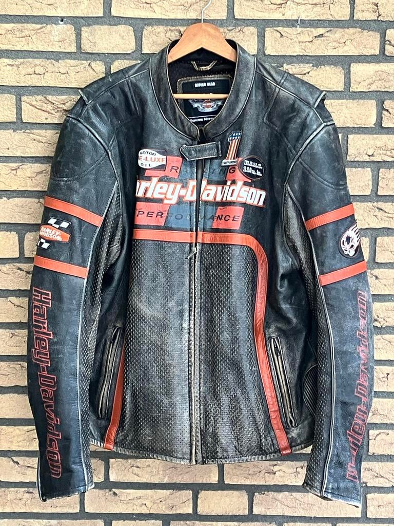 Originele unieke Harley Davidson zomer jas, maat XL, Motoren, Kleding | Motorkleding, Ophalen, Tweedehands, Heren, Jas | leer