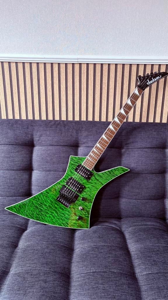 Jackson Kelly met deep green quilted top, Muziek en Instrumenten, Ophalen, Gebruikt, Solid body, Overige merken