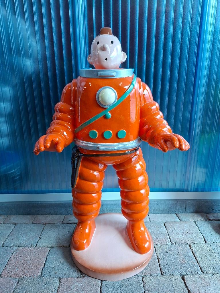 Kuifje beeld astronaut 80 cm groot, Ophalen, Zo goed als nieuw, Mens