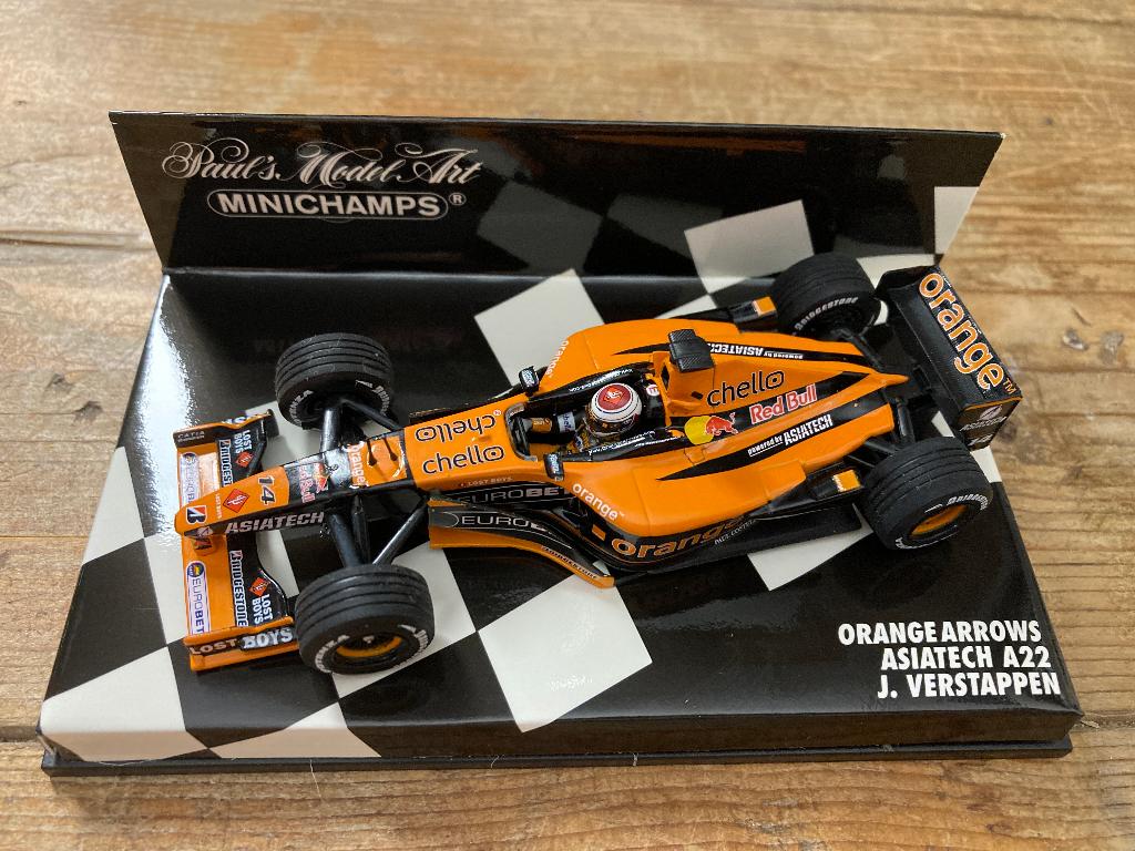 ✅ Jos Verstappen Arrows Asiatech A22 1:43 Orange 2001, Ophalen of Verzenden, Nieuw, Formule 1