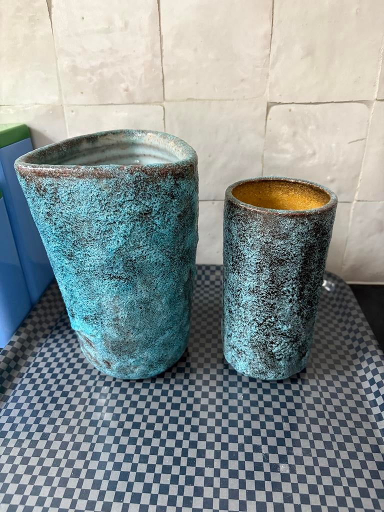 2 vazen van Pieter Groeneveldt bruisglazuur, Ophalen of Verzenden
