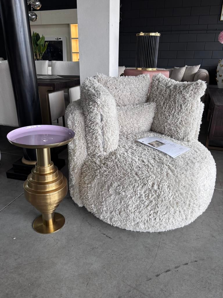 Bijzettafel Richmond interiors (gold), Minder dan 55 cm, Metaal of Aluminium, Rond, Nieuw