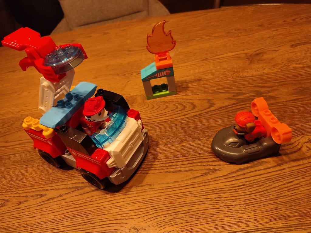 Megablocks Paw Patrol Marshall fire truck (Duplo-compati, Ophalen of Verzenden, Gebruikt, Megabloks