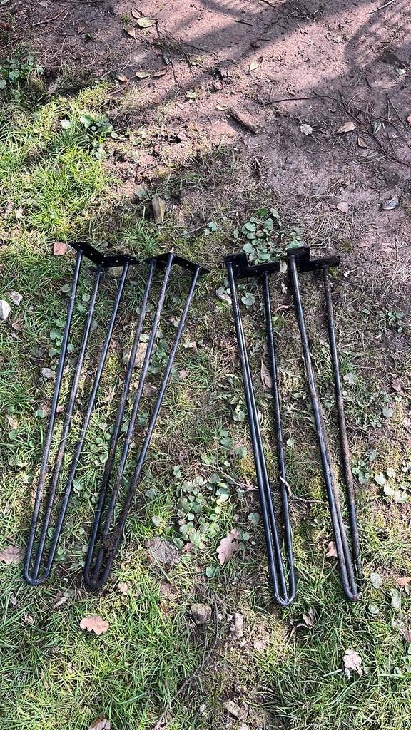 Hairpin tafel poten 96cm, Ophalen, Zo goed als nieuw, Rechthoekig, 50 tot 100 cm