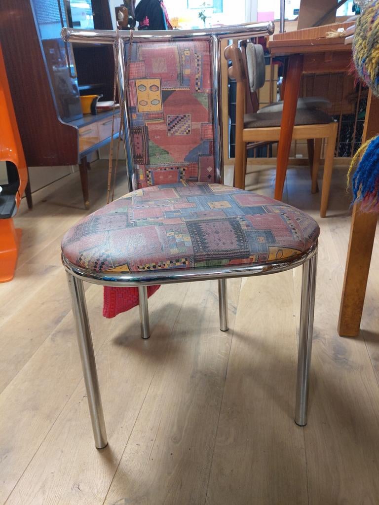 Set van 4 Regency stoelen met kleurrijke bekleding, Ophalen, Gebruikt, Overige kleuren, Onbekend