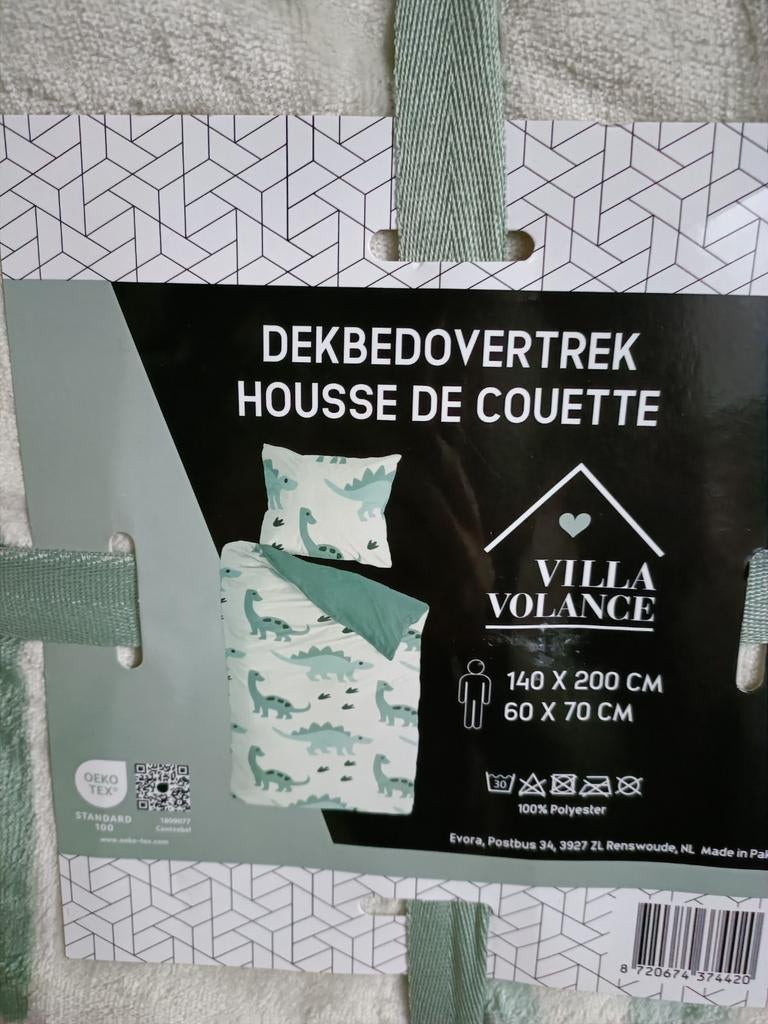 Dino dekbedovertrek (2x) 1.40x200, Jongetje of Meisje, Dekbedovertrek, Nieuw, Ophalen of Verzenden