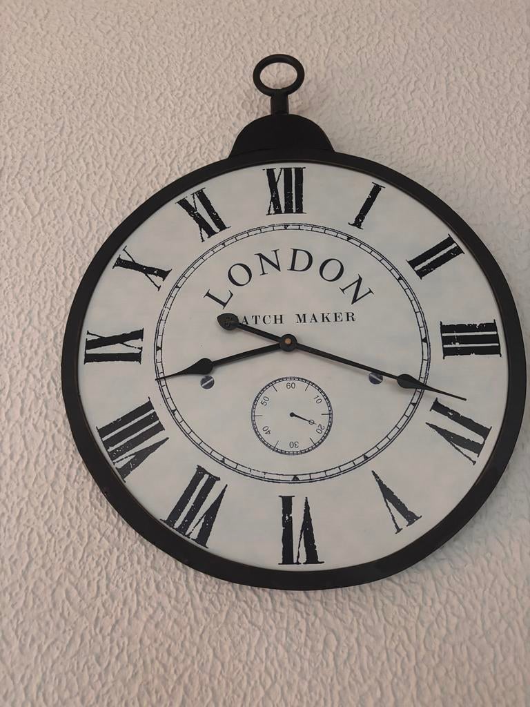 Grote wandklok London Watch Maker, Ophalen of Verzenden, Gebruikt, Analoog, Wandklok