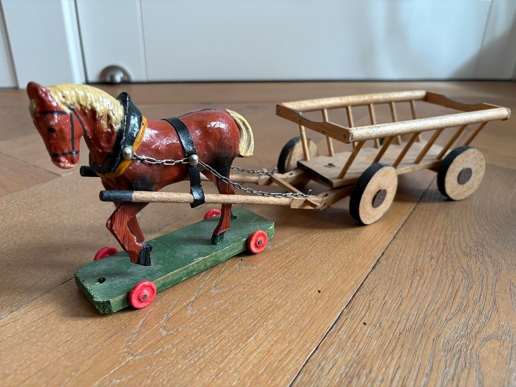 Paard met kar, Ophalen of Verzenden