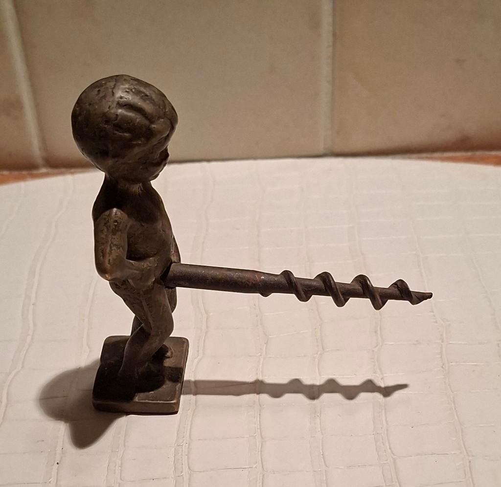 Bronzen kurkentrekker 'Manneke Pis, Antiek en Kunst, Ophalen of Verzenden