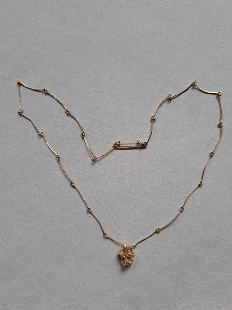 14K Gouden ketting en hanger uit Finland, Sieraden, Tassen en Uiterlijk, Antieke sieraden, Ophalen of Verzenden, Goud