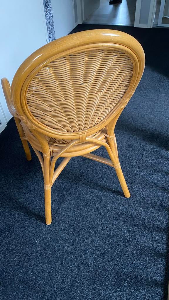 4 rotan stoelen van goede kwaliteit, Ophalen, Gebruikt, Bruin, Riet of Rotan