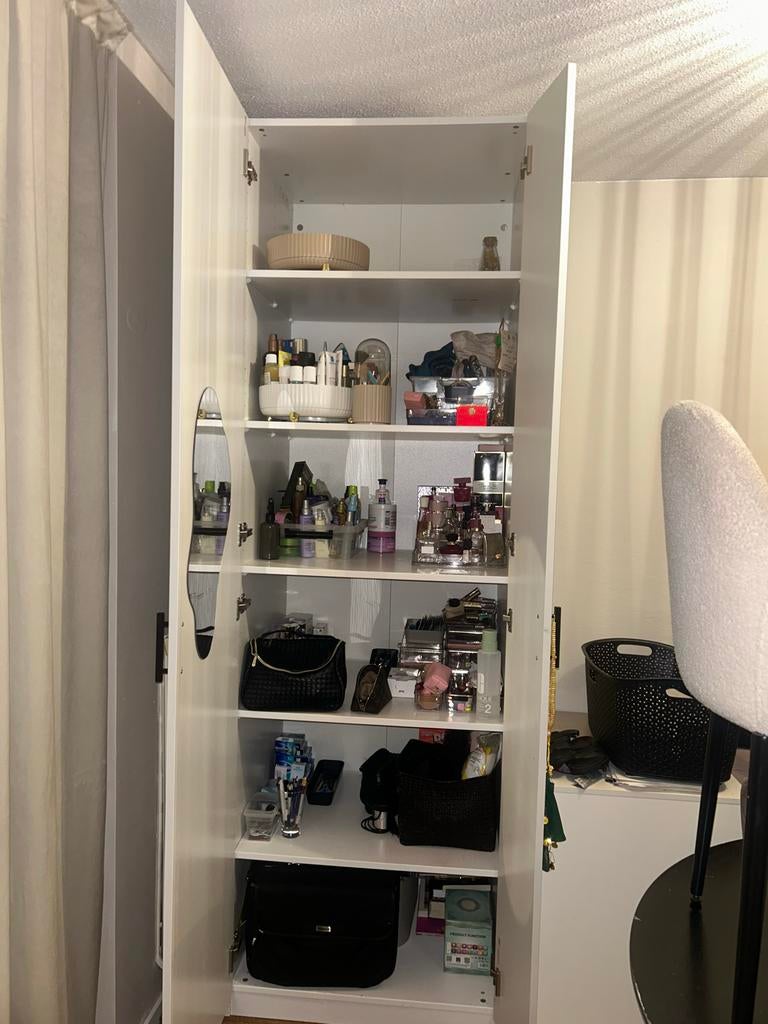 Witte kledingkast met twee deuren, Huis en Inrichting, Kasten | Kledingkasten, Ophalen, Gebruikt, 200 cm of meer, 50 tot 100 cm