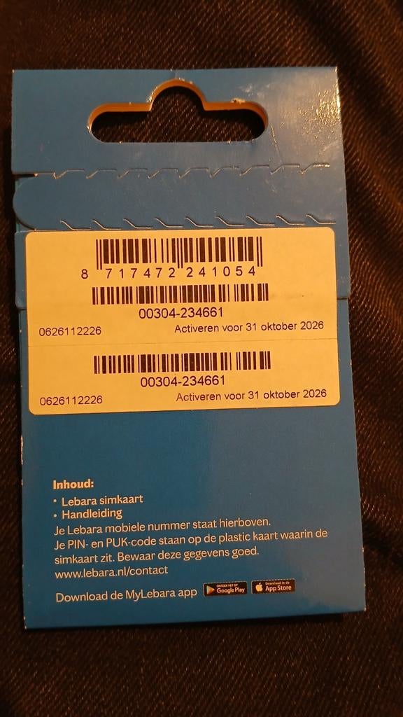 Lebara Simkaart 06.26.1122.26 top nummer  Gratis Verzending!, Verzenden, Nieuw, KPN, Simkaart