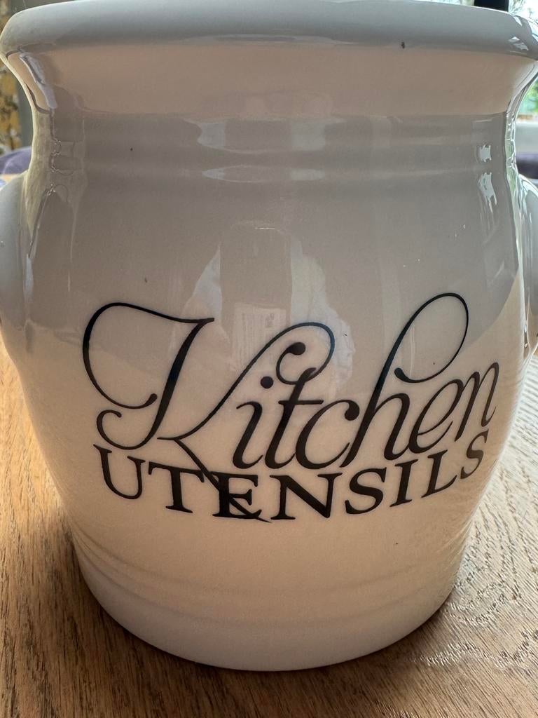 Pollepelpot Riviera Maison, Huis en Inrichting, Beige, Ophalen of Verzenden, Zo goed als nieuw, Voorraadpot