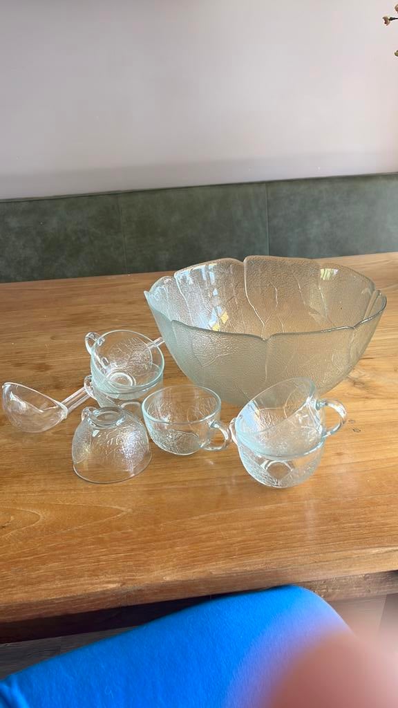 Glazen punchbowl voor bv sangria, Antiek en Kunst, Ophalen of Verzenden