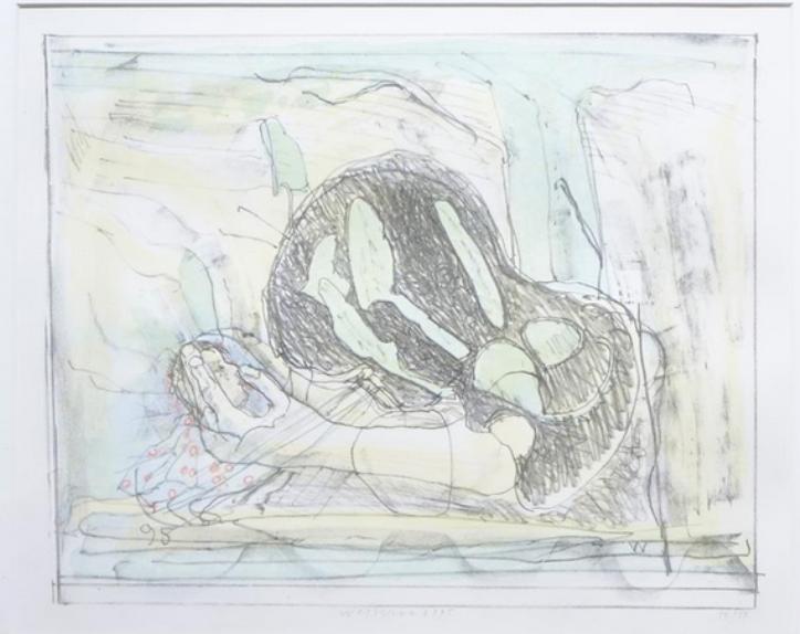 Co Westerik (1924) Kleur Litho "Compositie Hand" Ges Gen Ged, Ophalen of Verzenden