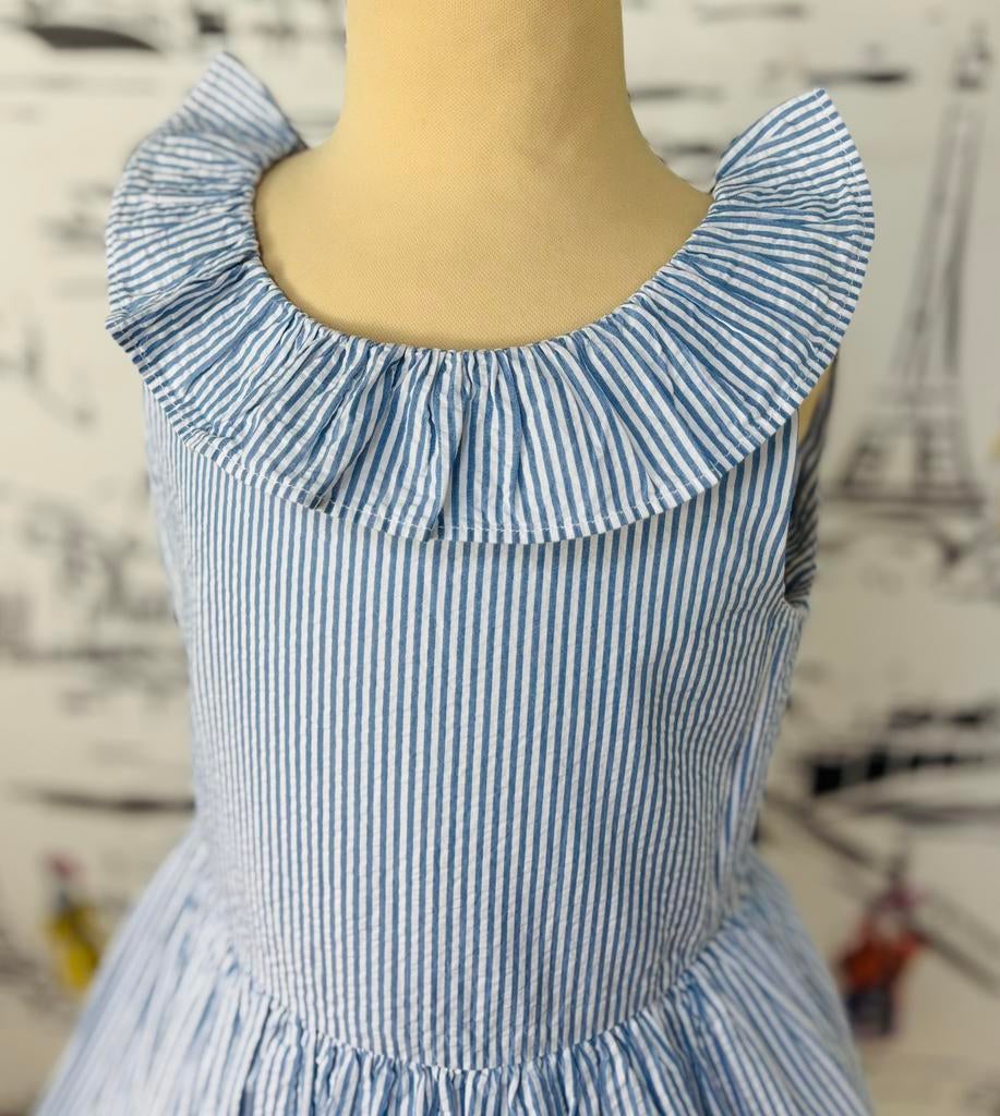 Ralph Lauren seersucker jurk maat 6 NIEUW, Nieuw, Customercare@rl.com, Ralph Lauren, Jurk of Rok