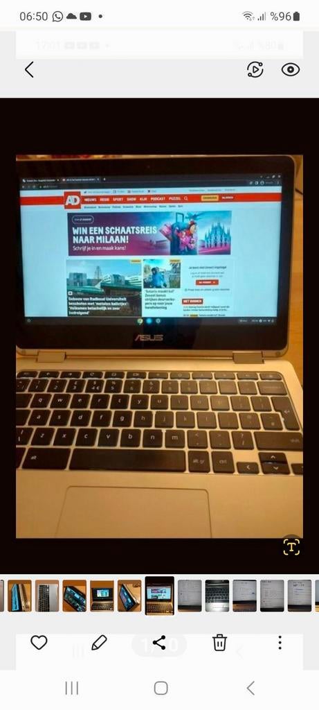 Asus Chromebook Flip C302C Intel Core, 4 GB of minder, Touchscreen, Ophalen of Verzenden, Asus