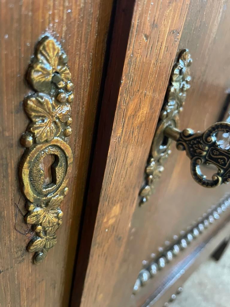 Vintage houten commode met wit marmeren blad, Ophalen, Gebruikt