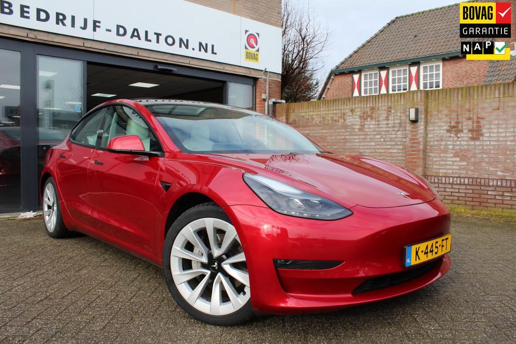 Tesla Model 3 Long Range AWD 75 kWh WIT LEER/19"/FACELIFT, Automaat, Gebruikt, 544 km, Origineel Nederlands