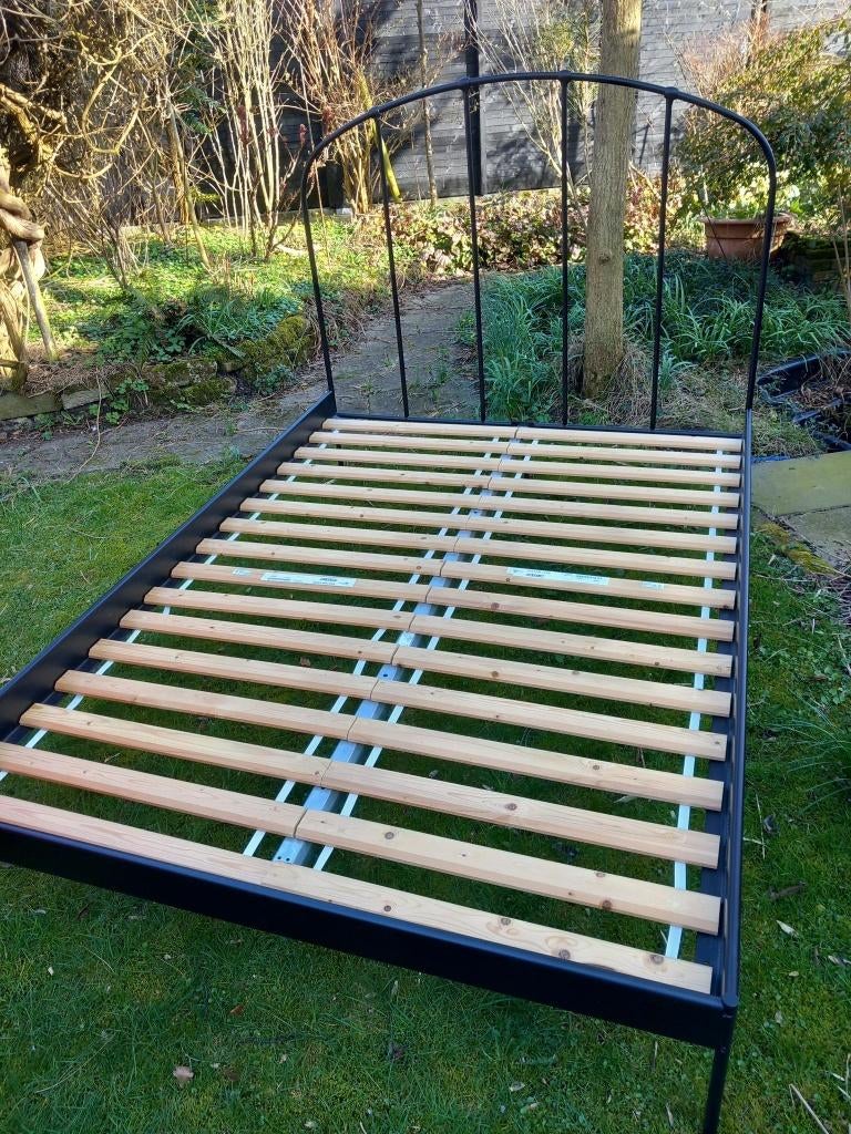 Tweepersoons bed IKEA - Hallingby, Ophalen, Gebruikt, Zwart, Tweepersoons