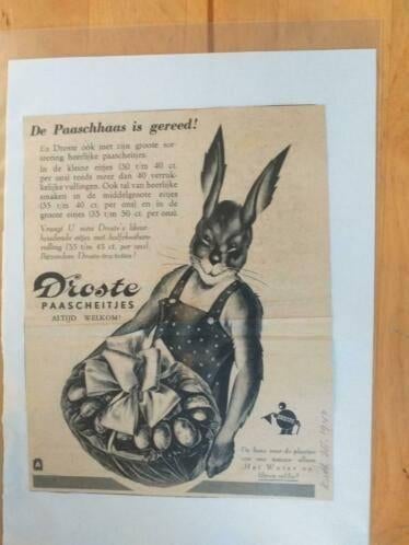 DROSTE - Paascheitjes - Advertentie uit Tijdschrift 1940, Verzamelen, Ophalen of Verzenden, 1920 tot 1940, Knipsel(s)