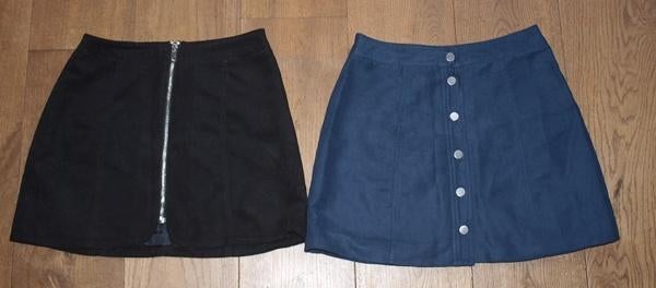 Zwart en Blauw Suede-Look Rokje H&M (36), H&M, Zwart, Ophalen of Verzenden, Zo goed als nieuw