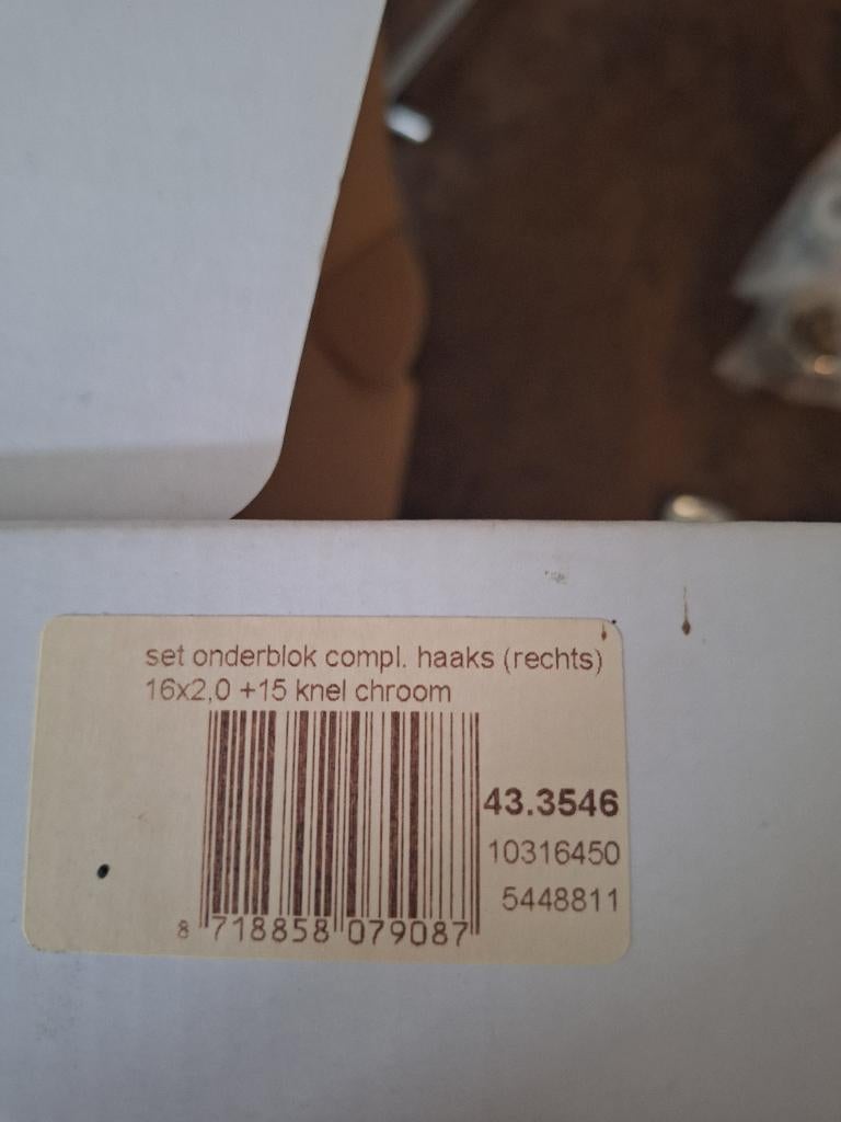 Radiator onderblok compleet haaks 16x2,0 + 15 knel chroom, Doe-het-zelf en Verbouw, Verwarming en Radiatoren, Nieuw, Radiator