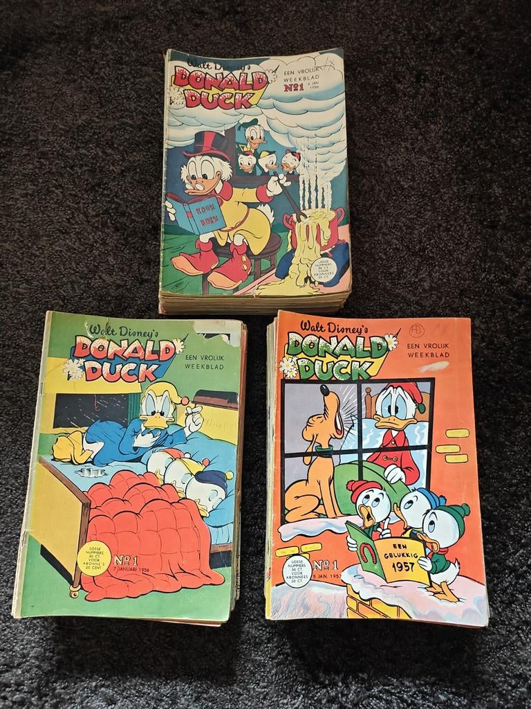 Donald Duck complete jaargangen 1956,1957,1958, Complete serie of reeks, Ophalen of Verzenden, Gelezen