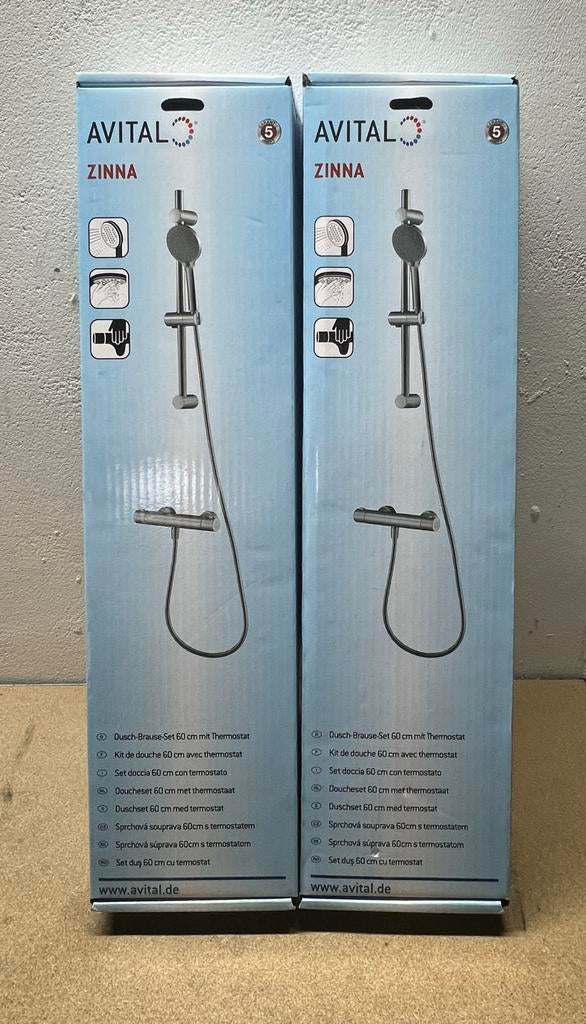 Avital Doucheset 60cm met thermostaat kraan Nieuw 2 stuks., Doe-het-zelf en Verbouw, Sanitair, Ophalen, Nieuw, Chroom, Douche