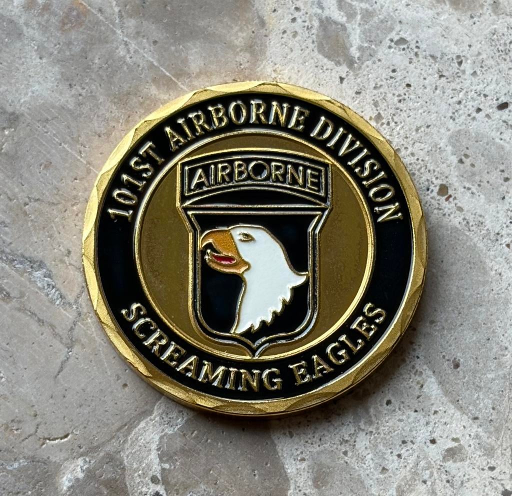 US Army 101st airborne division coin, Ophalen, Landmacht, Amerika, Embleem of Badge