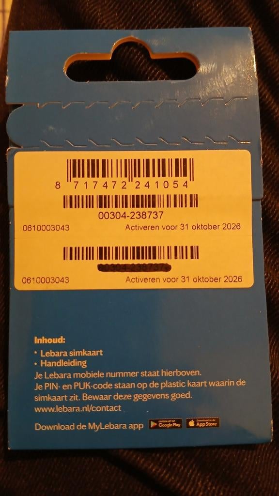 Lebara Simkaart 0610003043 top nummer Gratis Verzending!!, Verzenden, Nieuw, KPN, Simkaart