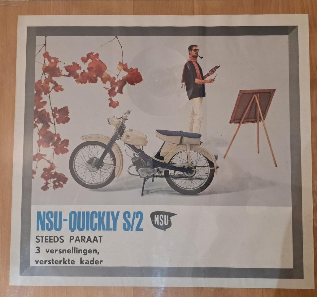NSU Quickly/Quick 50 - Reclameposter - Origineel fabriek, Fietsen en Brommers, Ophalen of Verzenden, Zo goed als nieuw, Overige merken