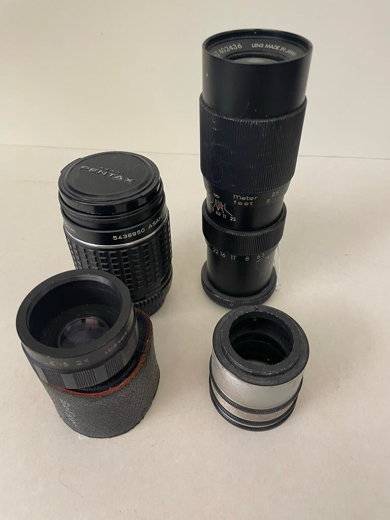 DOOS1 Vintage Pentax Asahi objectief met 2x teleconverter, Ophalen of Verzenden, Gebruikt, Overige typen