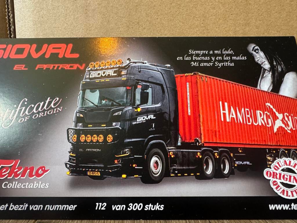 Scania Next Gen Tekno schaalmodel met zeecontainer, Ophalen of Verzenden, Nieuw, Bus of Vrachtwagen, Tekno