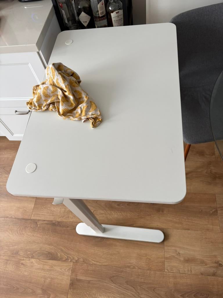 Desk sit/stand, white, Zo goed als nieuw, Minder dan 50 cm, Rechthoekig, 50 tot 100 cm