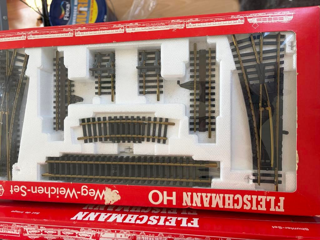 Fleischmann HO Rails Sets: Weg-Weichen-Set, Parallel-Set, St, Wisselstroom, Gebruikt, Fleischmann, Rails