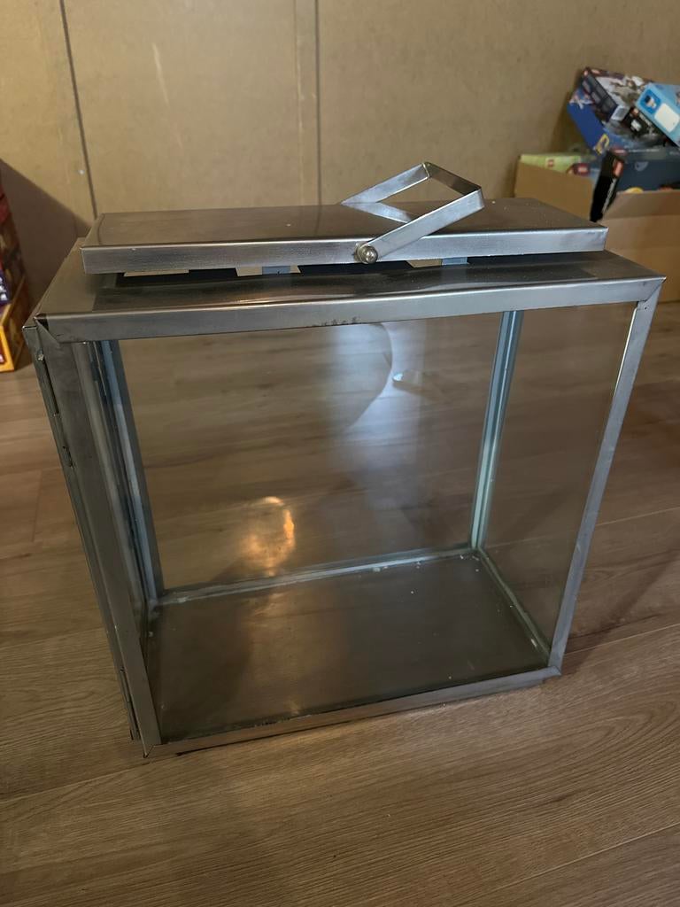 Riverdale Lantaarn RVS Glas - Stijlvolle Sfeermaker, Ophalen of Verzenden, Zo goed als nieuw