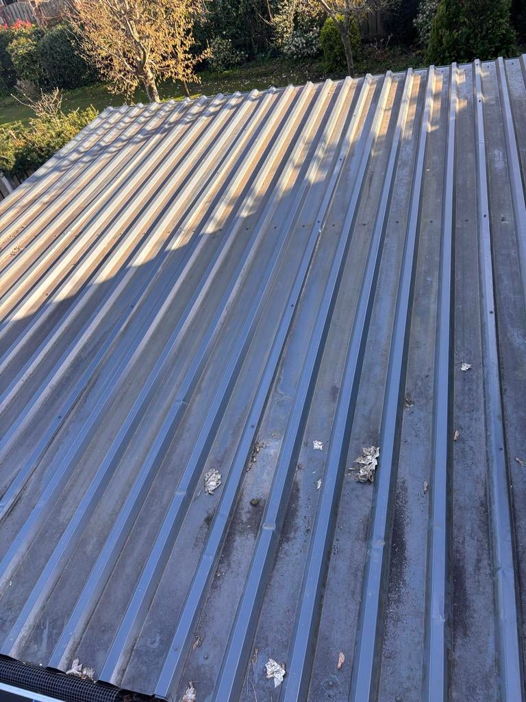 Gebruikte Damwand Dakplaten Antraciet 19/155 - 5,75m lang, Gebruikt, Zwart, 15 m² of meer, Metaal